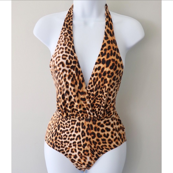 silence & noise leopard halter bodysuit - Picture 5 of 7